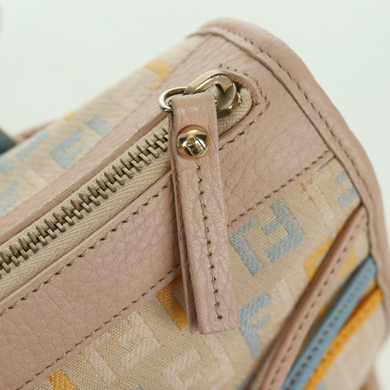 【日本直送】FENDI Zucchino 帆布手提包 粉紅金色 正品 AMZ369A-19