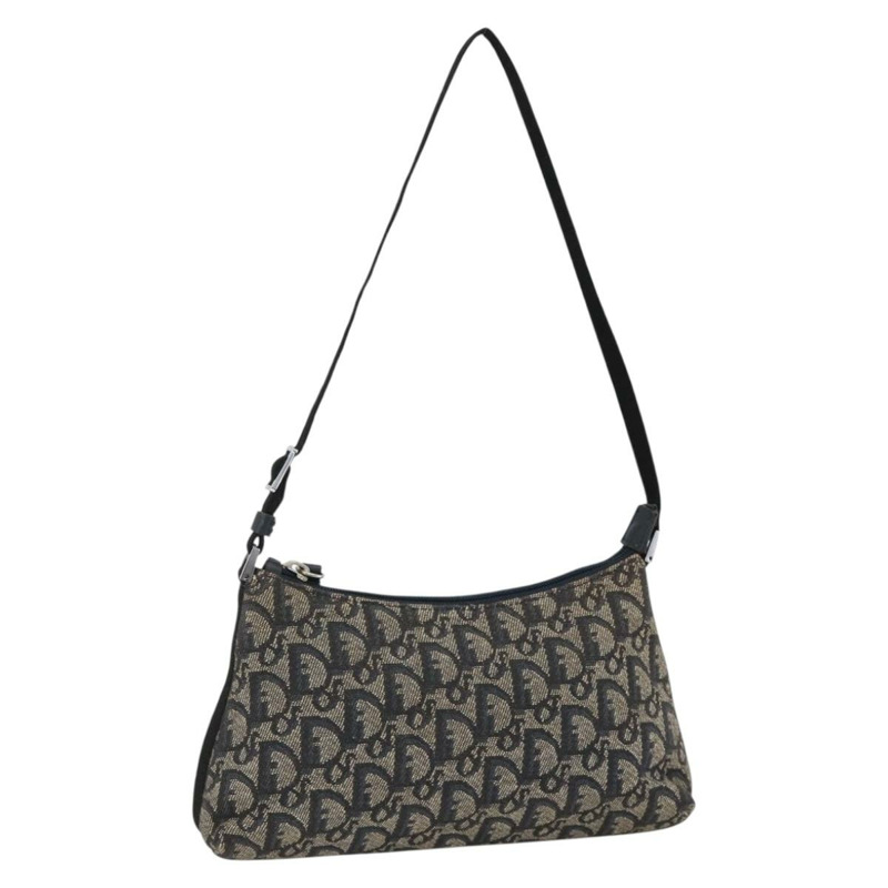 【日本直送】Christian Dior Trotter帆布肩背包 海軍藍 銀色 正品 AMZ538A-0