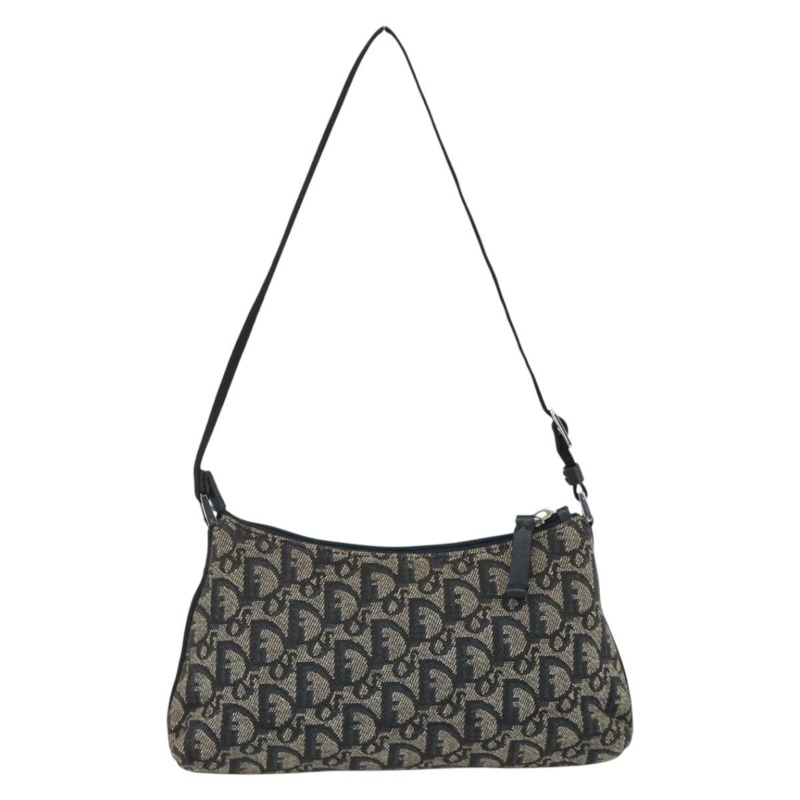 【日本直送】Christian Dior Trotter帆布肩背包 海軍藍 銀色 正品 AMZ538A-1