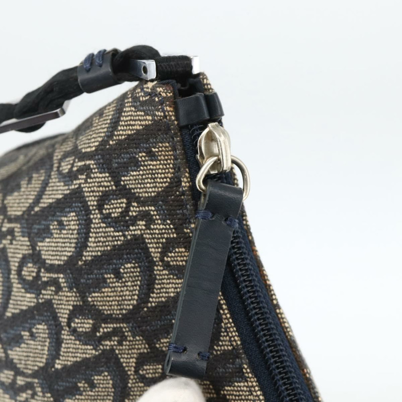 【日本直送】Christian Dior Trotter帆布肩背包 海軍藍 銀色 正品 AMZ538A-9