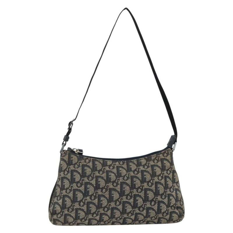 【日本直送】Christian Dior Trotter帆布肩背包 海軍藍 銀色 正品 AMZ538A-12