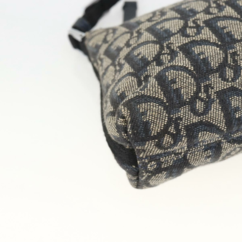 【日本直送】Christian Dior Trotter帆布肩背包 海軍藍 銀色 正品 AMZ538A-13