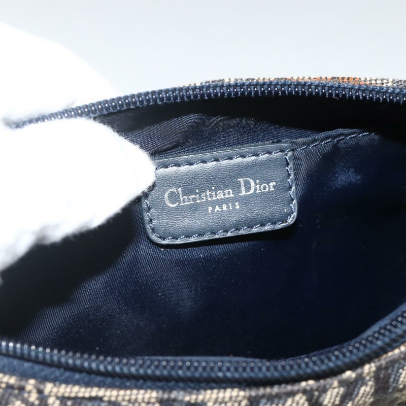 【日本直送】Christian Dior Trotter帆布肩背包 海軍藍 銀色 正品 AMZ538A-16