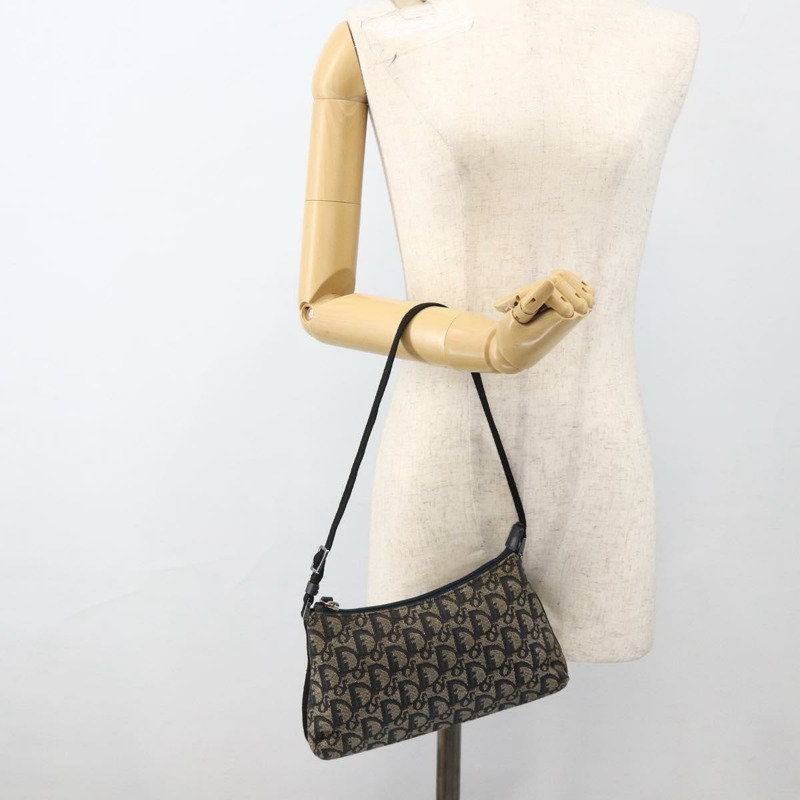 【日本直送】Christian Dior Trotter帆布肩背包 海軍藍 銀色 正品 AMZ538A-20