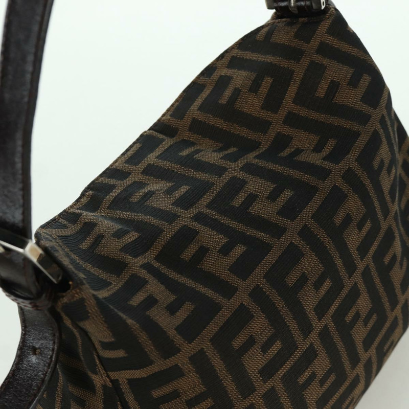 【日本直送】FENDI Zucca帆布Mamma Baguette單肩包 棕色/黑色 正品 YKZ799SAV-6