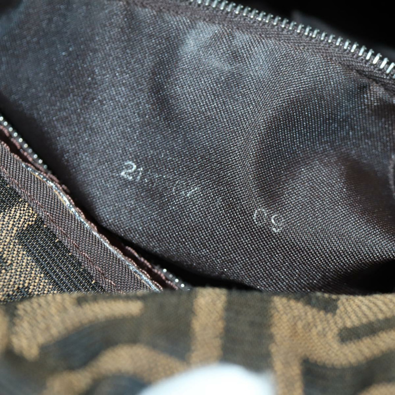 【日本直送】FENDI Zucca帆布Mamma Baguette單肩包 棕色/黑色 正品 YKZ799SAV-10