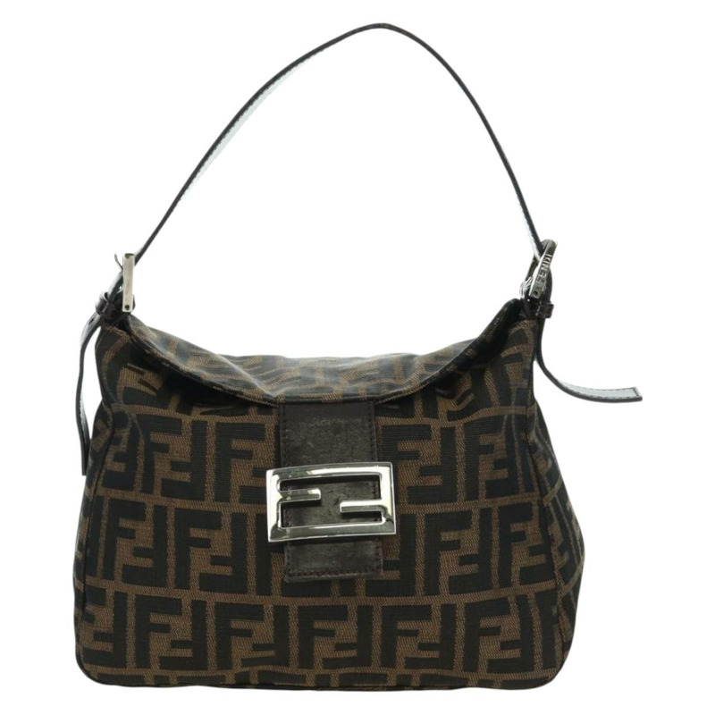 【日本直送】FENDI Zucca帆布Mamma Baguette單肩包 棕色/黑色 正品 YKZ799SAV-12