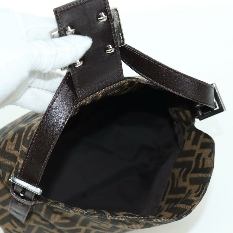 【日本直送】FENDI Zucca帆布Mamma Baguette單肩包 棕色/黑色 正品 YKZ799SAV-20