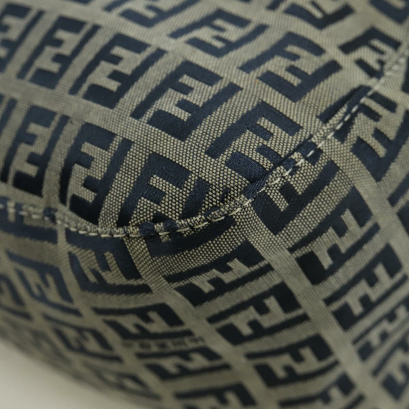 【日本直送】FENDI Zucchino 帆布 Mamma Baguette 單肩包 海軍藍 銀色 正品 YKZ796SAV-17