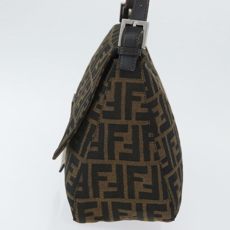 【日本直送】FENDI Zucca帆布Mamma Baguette單肩包 棕色/黑色 正品 ka3290V-2