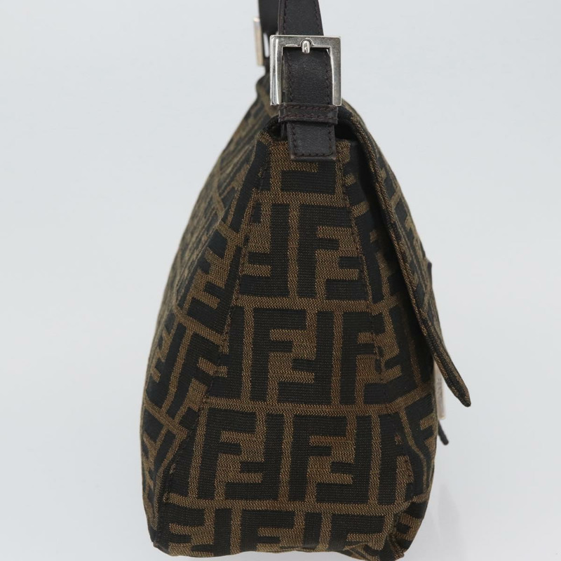 【日本直送】FENDI Zucca帆布Mamma Baguette單肩包 棕色/黑色 正品 ka3290V-3