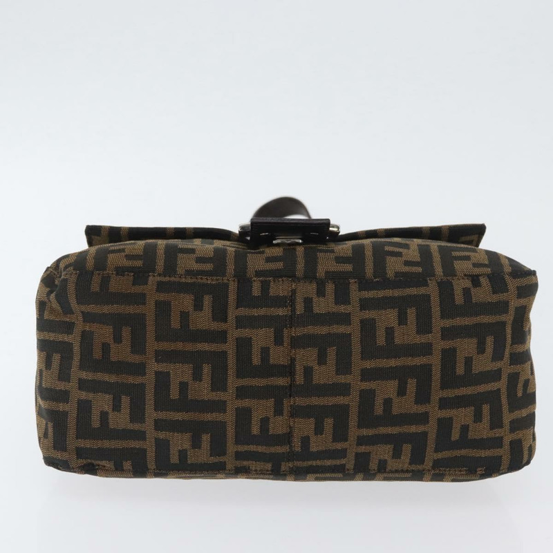 【日本直送】FENDI Zucca帆布Mamma Baguette單肩包 棕色/黑色 正品 ka3290V-4