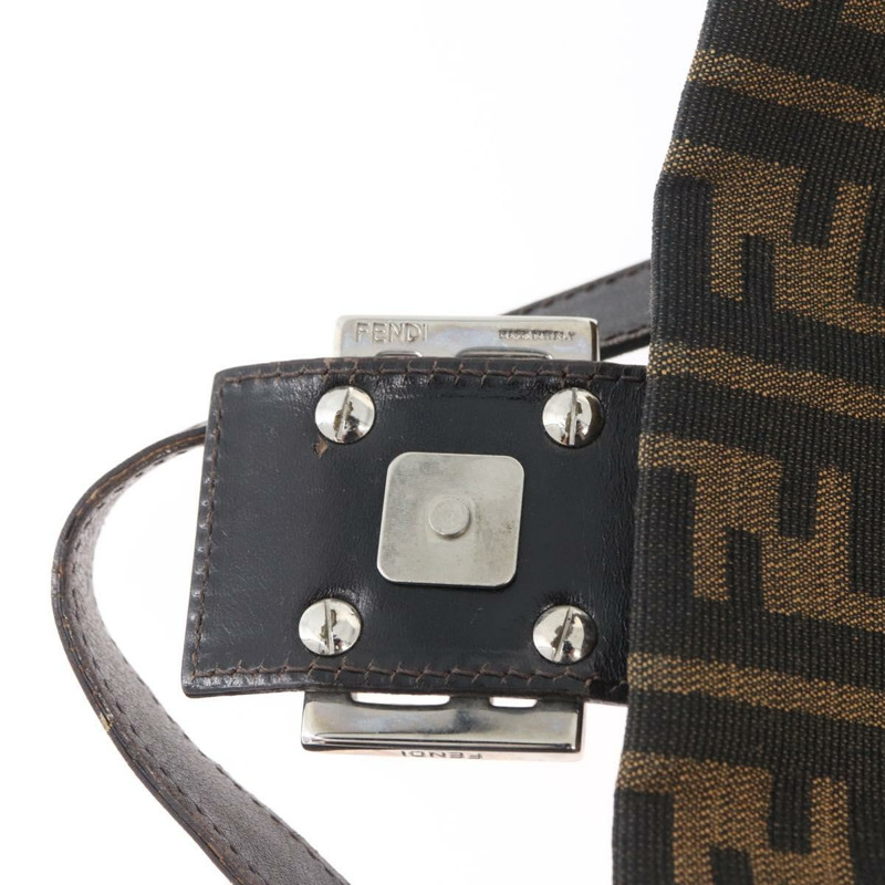 【日本直送】FENDI Zucca帆布Mamma Baguette單肩包 棕色/黑色 正品 ka3290V-8