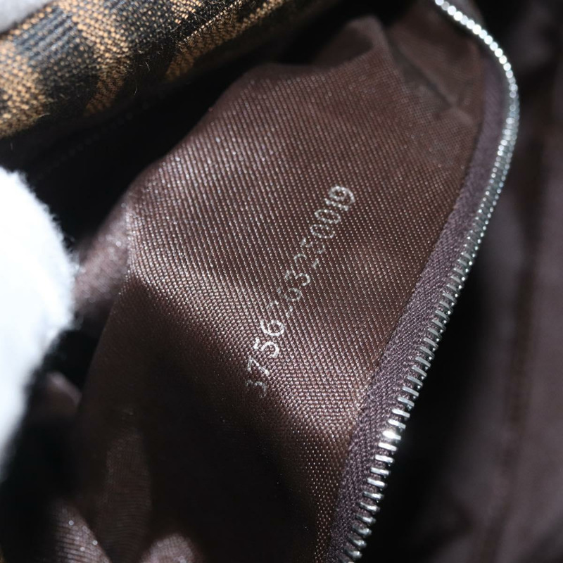 【日本直送】FENDI Zucca帆布Mamma Baguette單肩包 棕色/黑色 正品 ka3290V-10