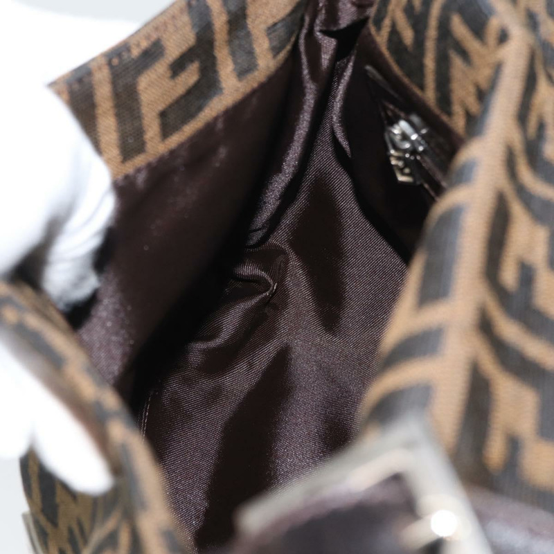 【日本直送】FENDI Zucca帆布Mamma Baguette單肩包 棕色/黑色 正品 ka3290V-22