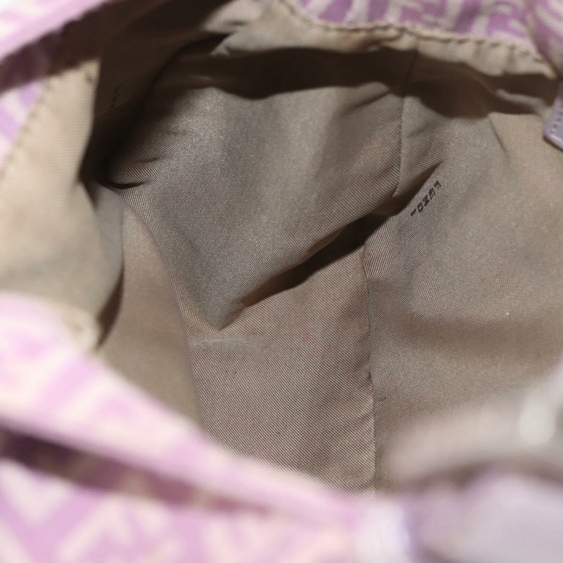 【日本直送】FENDI Zucchino 帆布 Mamma Baguette 單肩包 粉紅色 銀色 正品 ka3366V-21