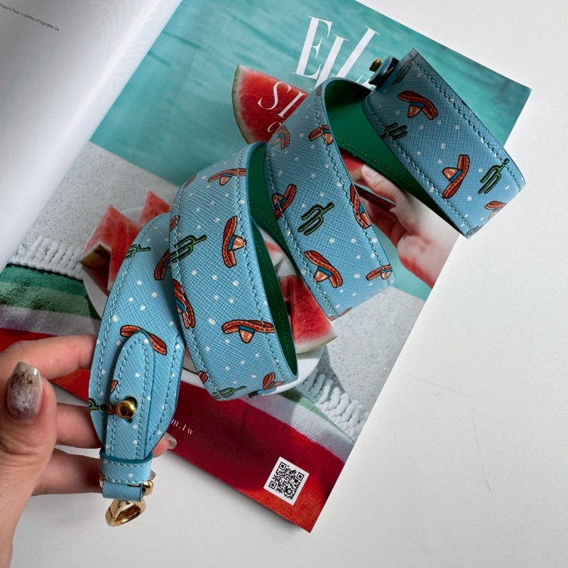 💖PRADA 淺藍色仙人掌系列背帶-0