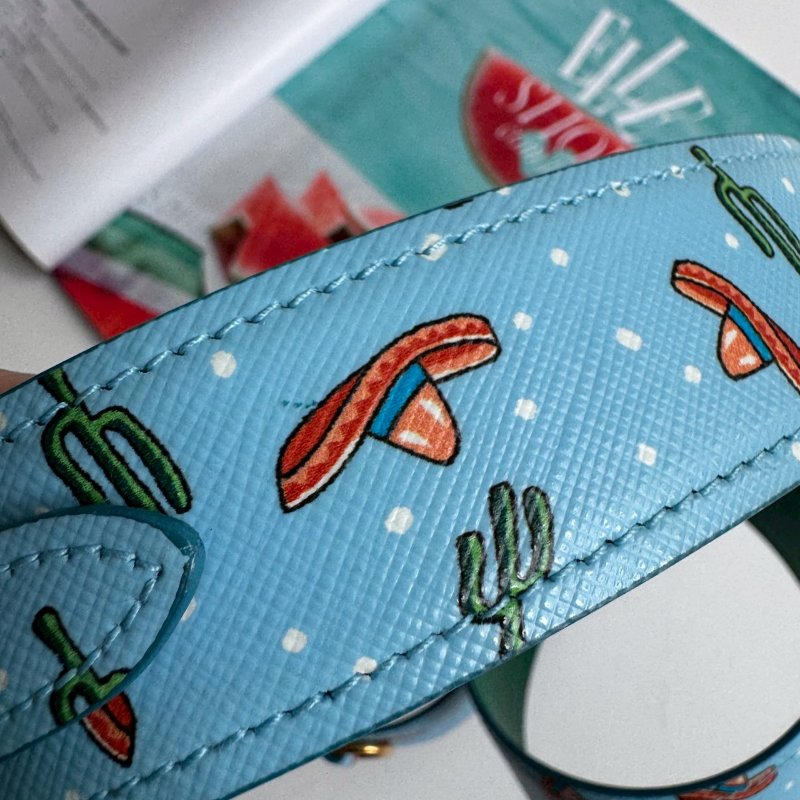 💖PRADA 淺藍色仙人掌系列背帶-7