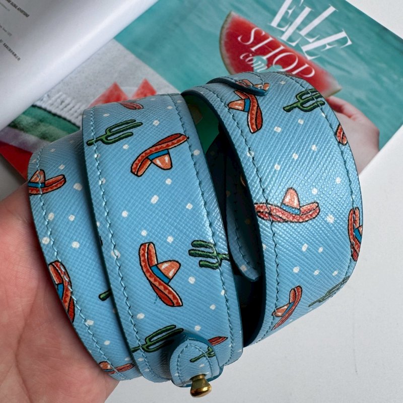 💖PRADA 淺藍色仙人掌系列背帶-12