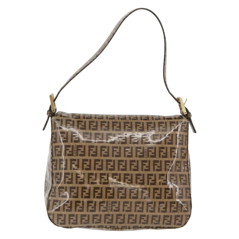 【日本直送】FENDI Zucchino 帆布 Mamma Baguette 肩背包 米色 金色 正品 ka3373V-1