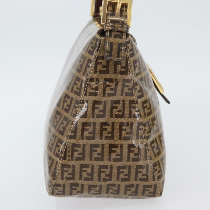 【日本直送】FENDI Zucchino 帆布 Mamma Baguette 肩背包 米色 金色 正品 ka3373V-3