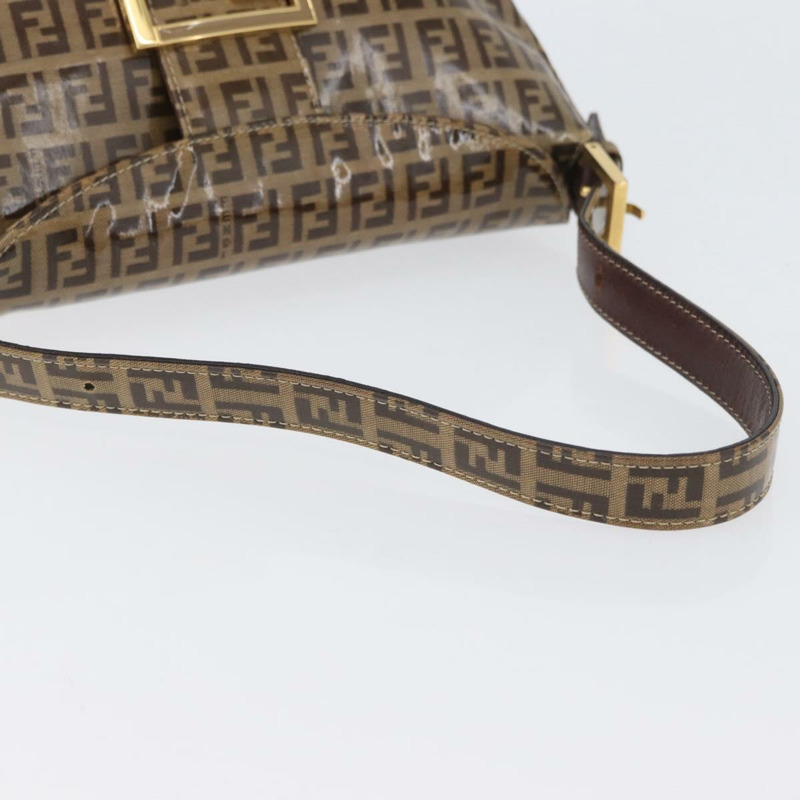 【日本直送】FENDI Zucchino 帆布 Mamma Baguette 肩背包 米色 金色 正品 ka3373V-6