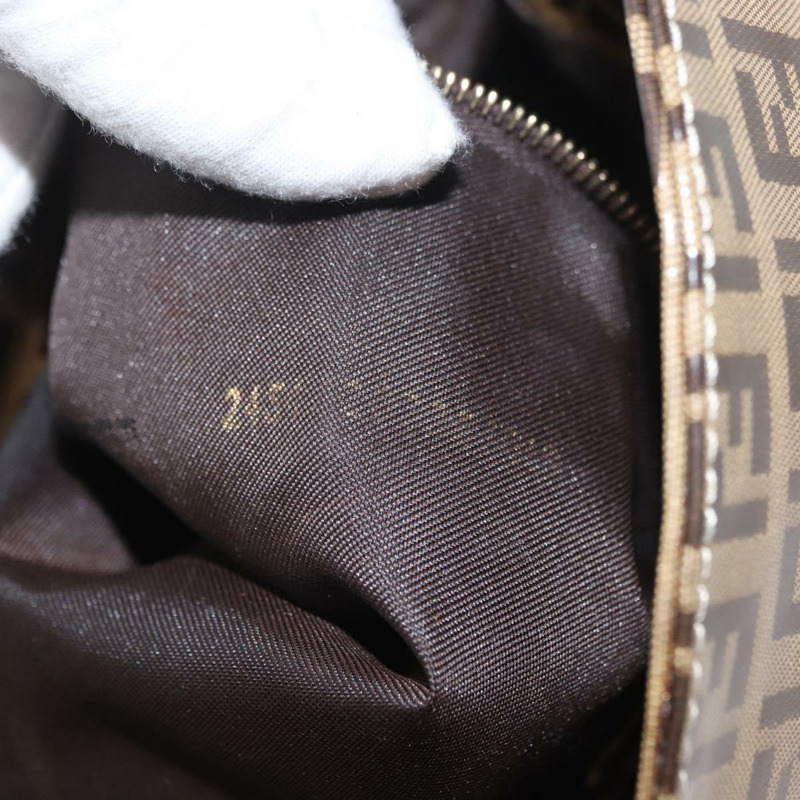 【日本直送】FENDI Zucchino 帆布 Mamma Baguette 肩背包 米色 金色 正品 ka3373V-10