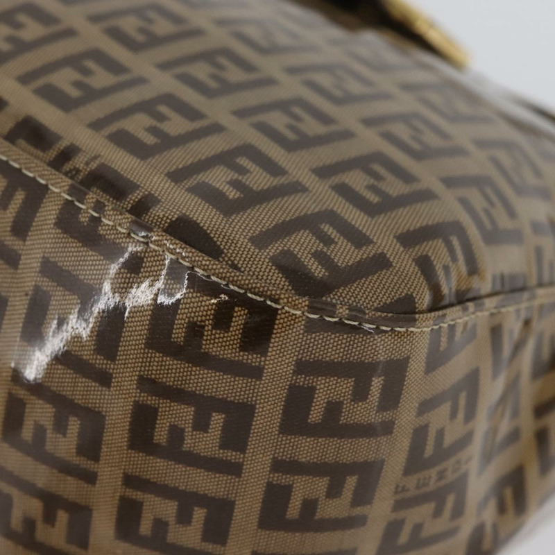 【日本直送】FENDI Zucchino 帆布 Mamma Baguette 肩背包 米色 金色 正品 ka3373V-14