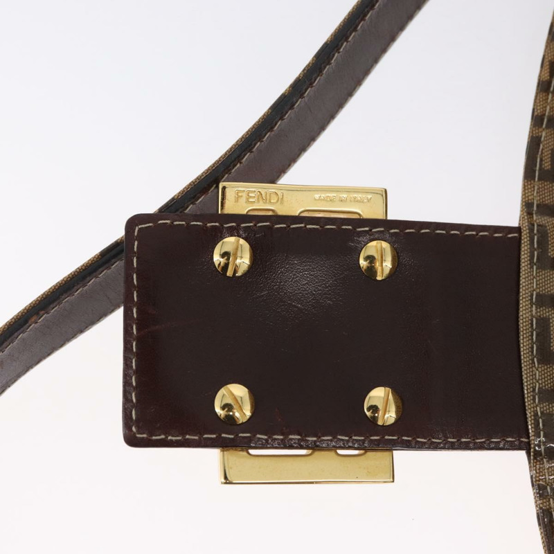 【日本直送】FENDI Zucchino 帆布 Mamma Baguette 肩背包 米色 金色 正品 ka3373V-19