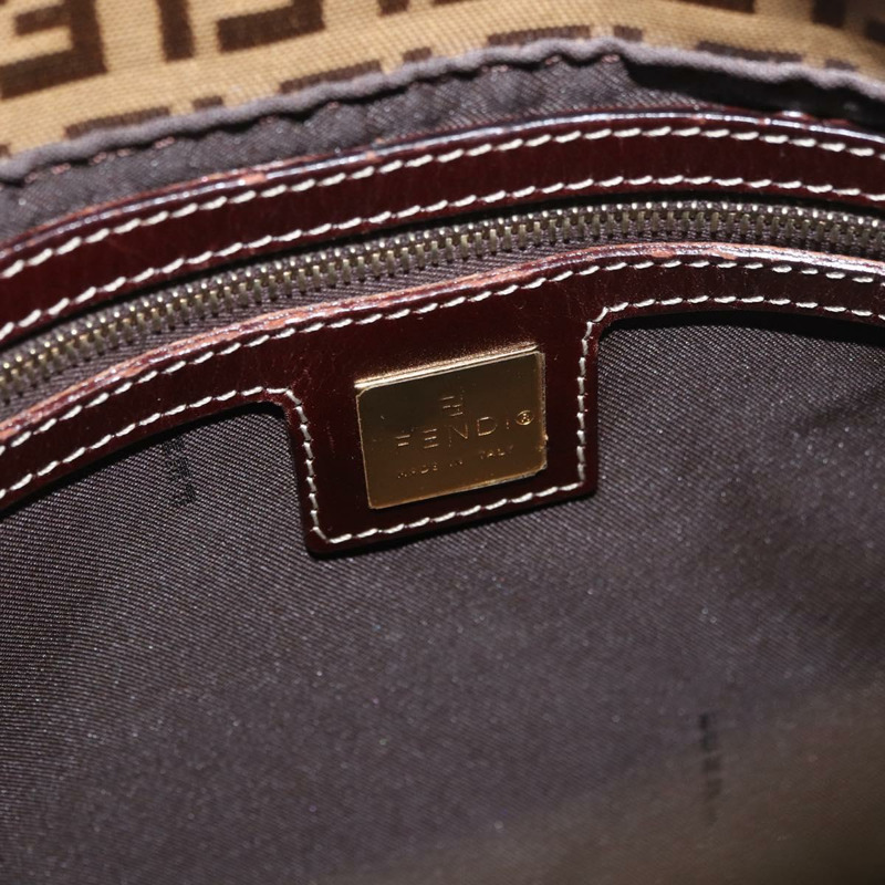 【日本直送】FENDI Zucchino 帆布 Mamma Baguette 肩背包 米色 金色 正品 ka3373V-20