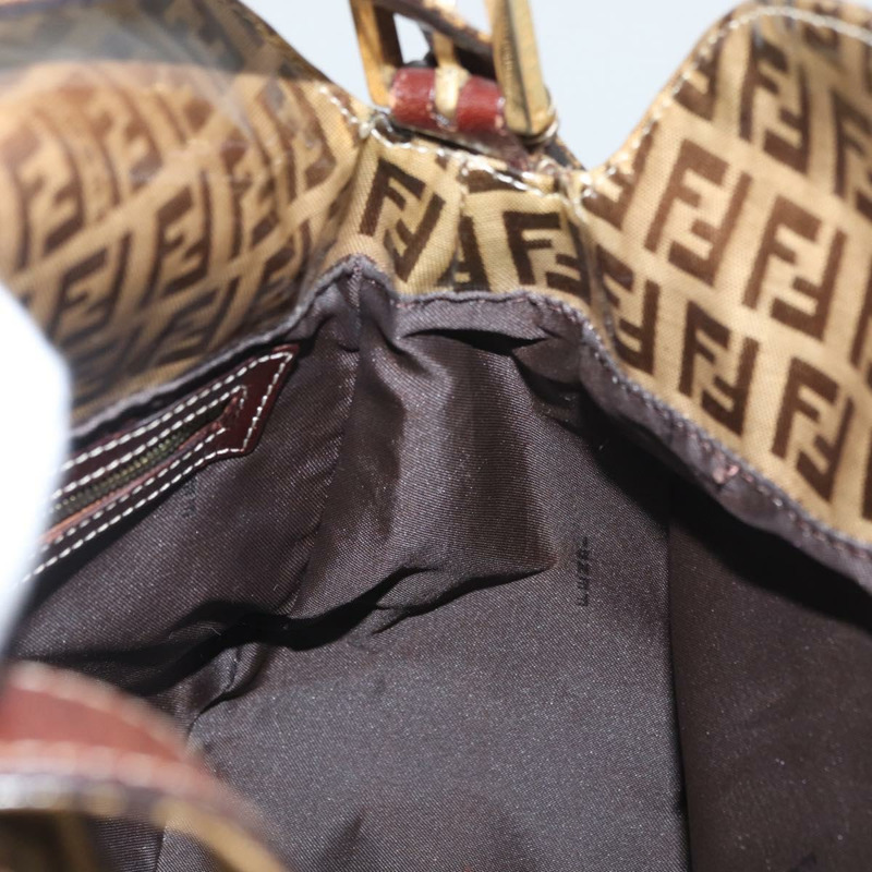 【日本直送】FENDI Zucchino 帆布 Mamma Baguette 肩背包 米色 金色 正品 ka3373V-21