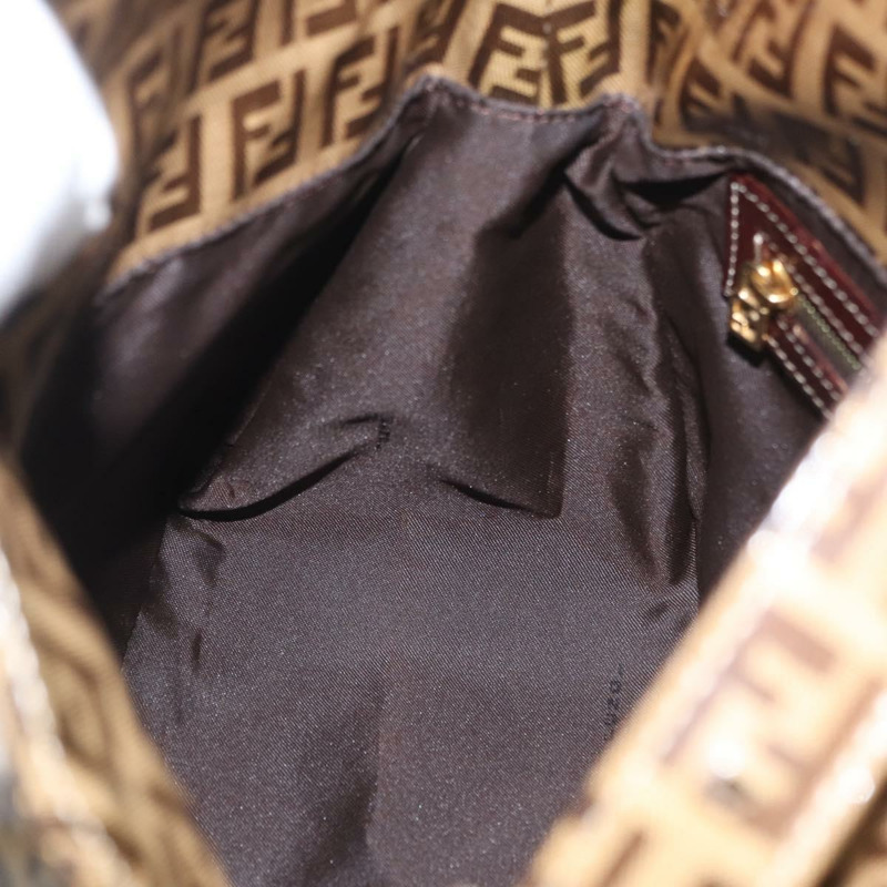 【日本直送】FENDI Zucchino 帆布 Mamma Baguette 肩背包 米色 金色 正品 ka3373V-22
