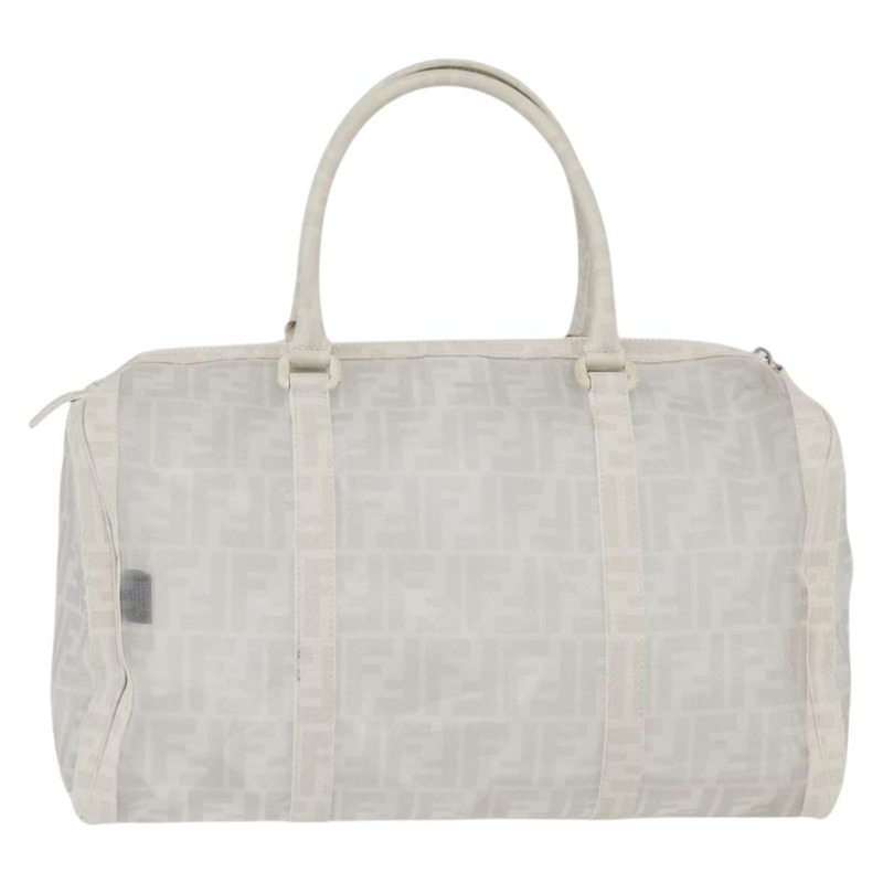 【日本直送】FENDI Zucca 帆布波士頓包白色銀色正品 SW2152V-1