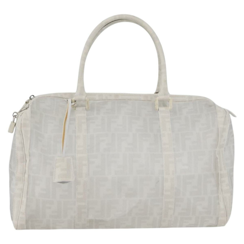 【日本直送】FENDI Zucca 帆布波士頓包白色銀色正品 SW2152V-12