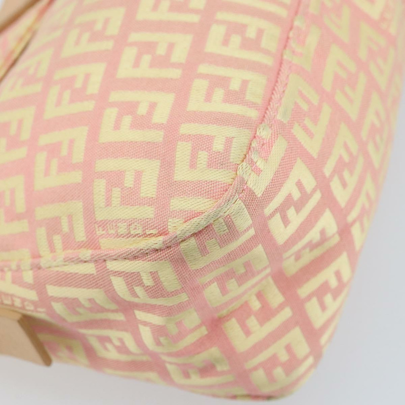 【日本直送】FENDI Zucchino帆布Mamma Baguette手袋 粉紅金色 正品 BAZ114SAV-14