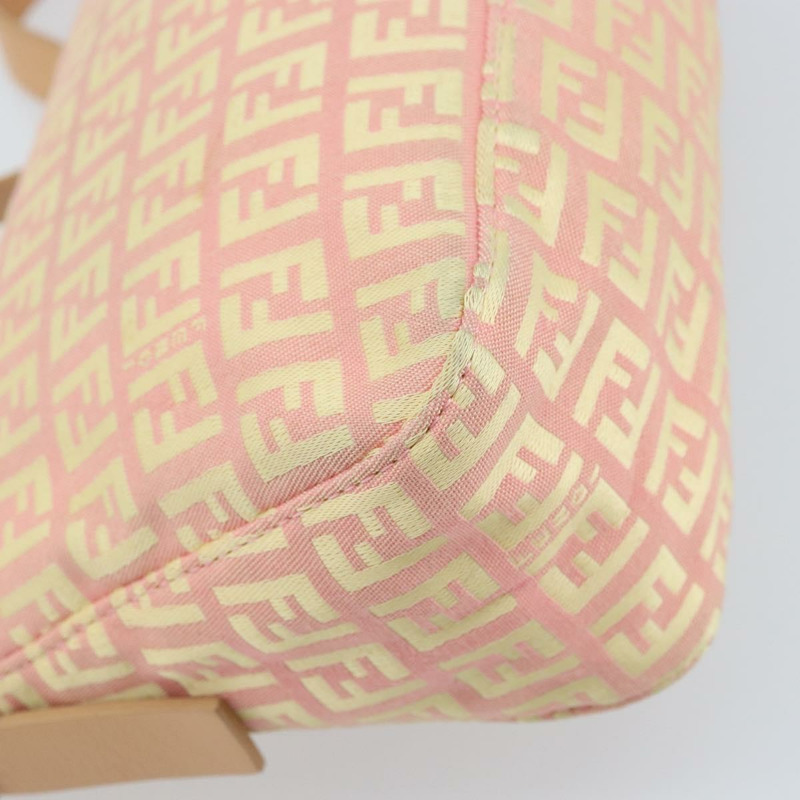 【日本直送】FENDI Zucchino帆布Mamma Baguette手袋 粉紅金色 正品 BAZ114SAV-16