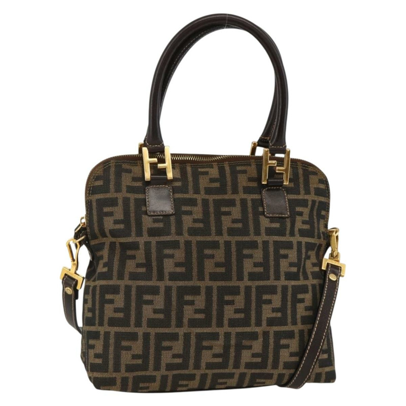 【日本直送】FENDI Zucca帆布手提包 2way Black Brown Auth BAZ010A-0