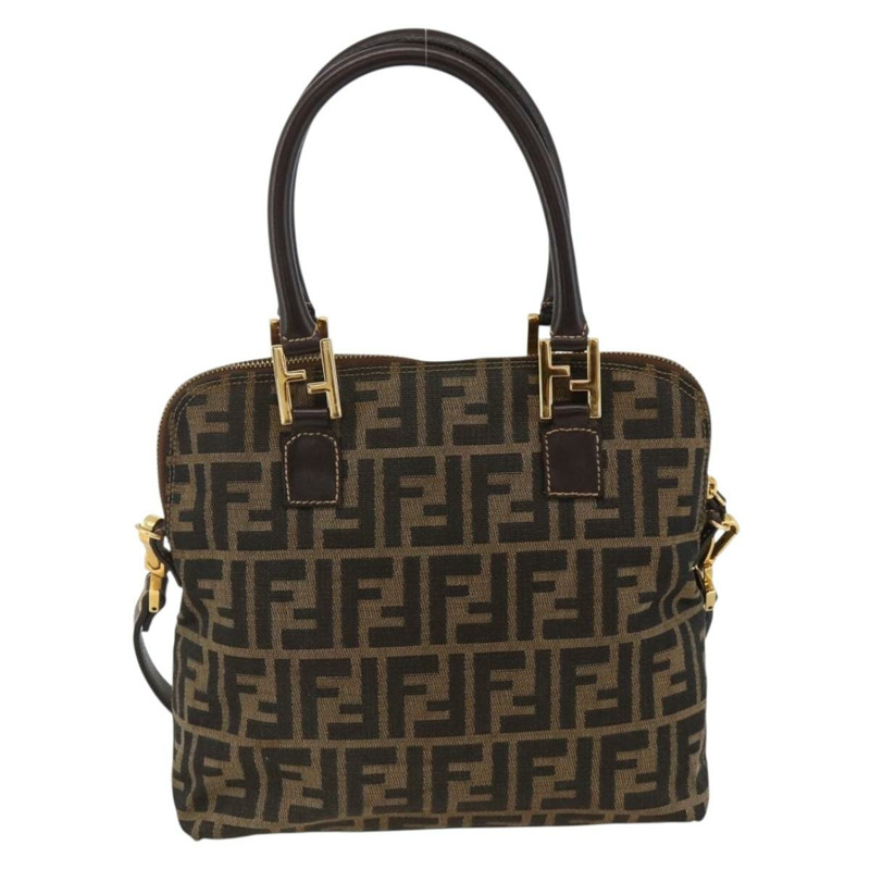 【日本直送】FENDI Zucca帆布手提包 2way Black Brown Auth BAZ010A-1