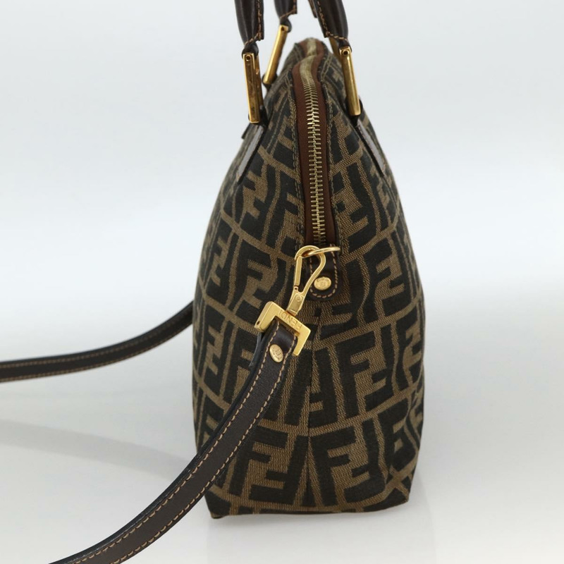 【日本直送】FENDI Zucca帆布手提包 2way Black Brown Auth BAZ010A-3
