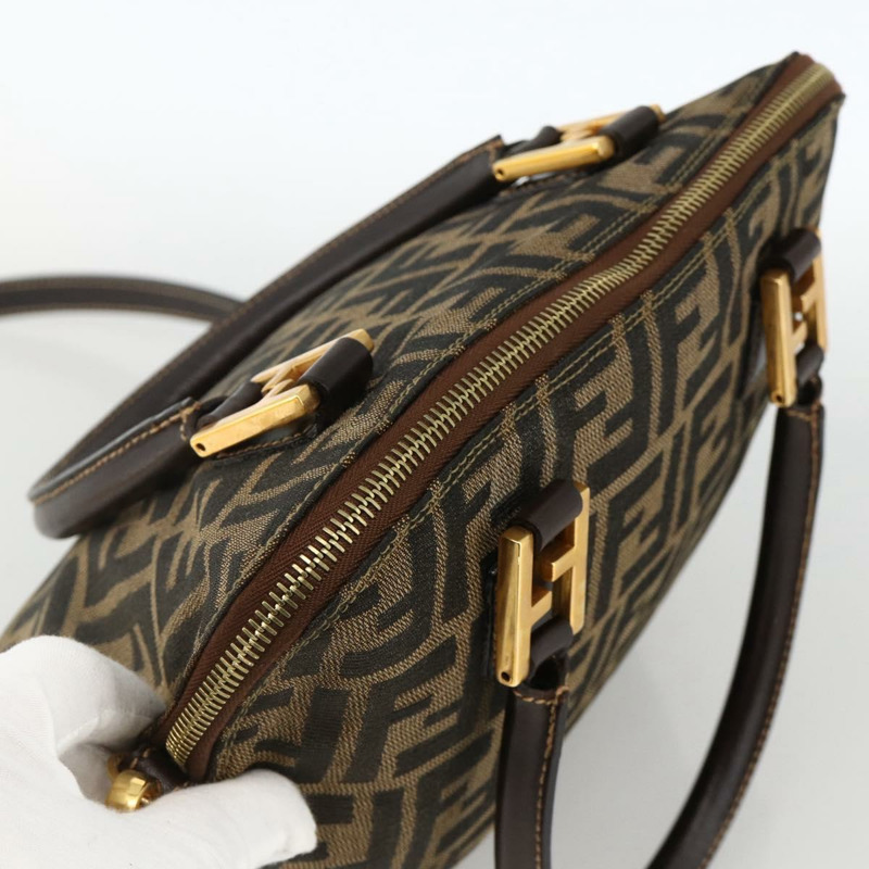 【日本直送】FENDI Zucca帆布手提包 2way Black Brown Auth BAZ010A-5