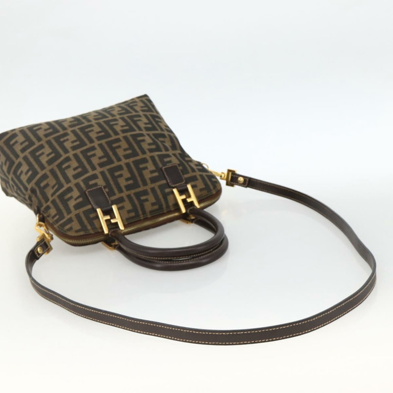 【日本直送】FENDI Zucca帆布手提包 2way Black Brown Auth BAZ010A-7