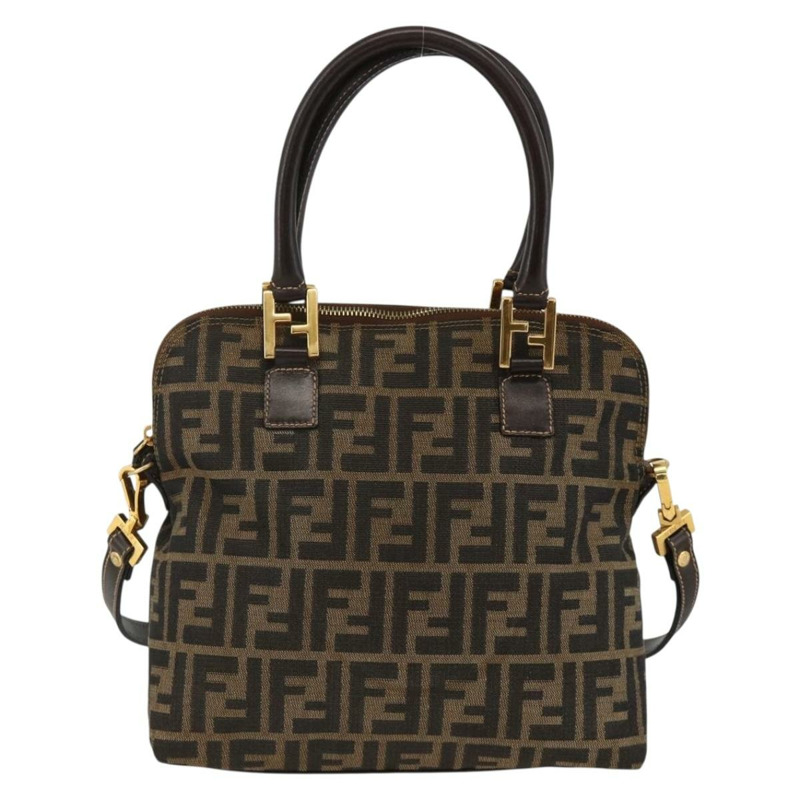 【日本直送】FENDI Zucca帆布手提包 2way Black Brown Auth BAZ010A-12