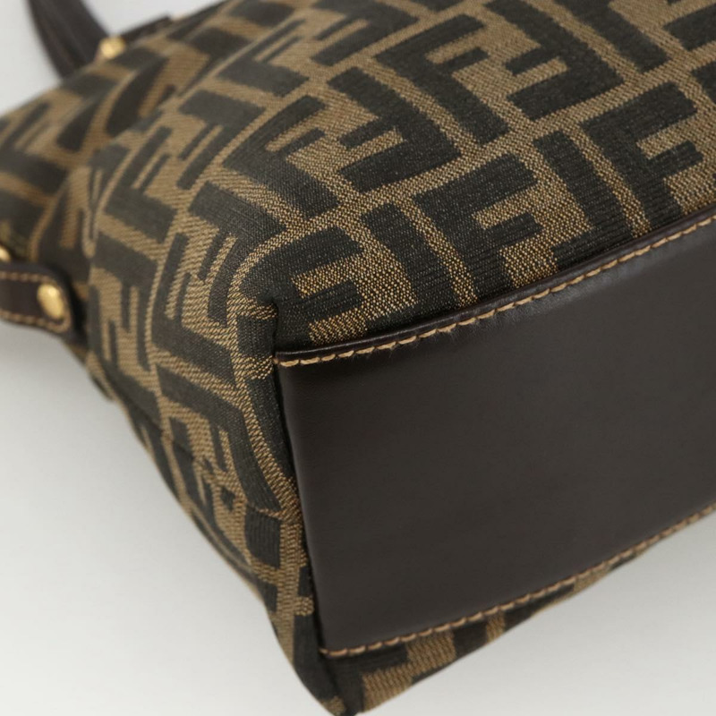 【日本直送】FENDI Zucca帆布手提包 2way Black Brown Auth BAZ010A-15