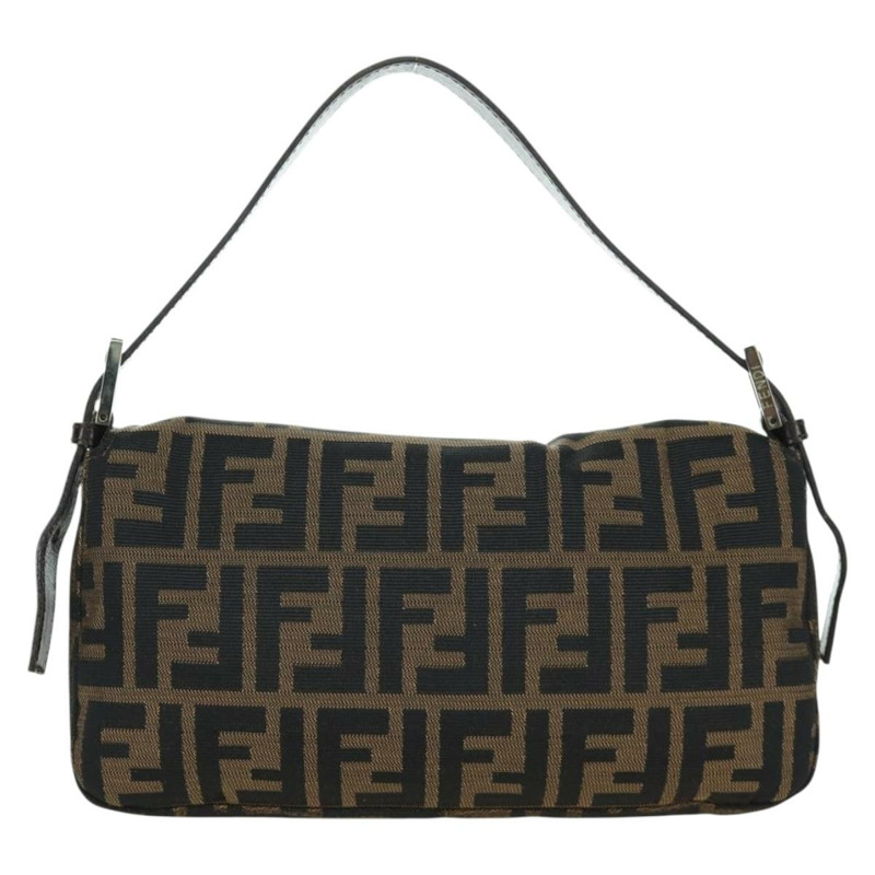 【日本直送】FENDI Zucca帆布Mamma Baguette單肩包 黑色棕色 正品 mr2260SAV-1