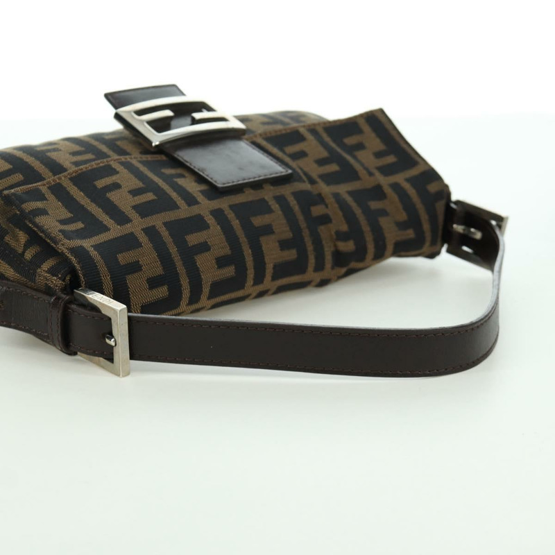 【日本直送】FENDI Zucca帆布Mamma Baguette單肩包 黑色棕色 正品 mr2260SAV-6