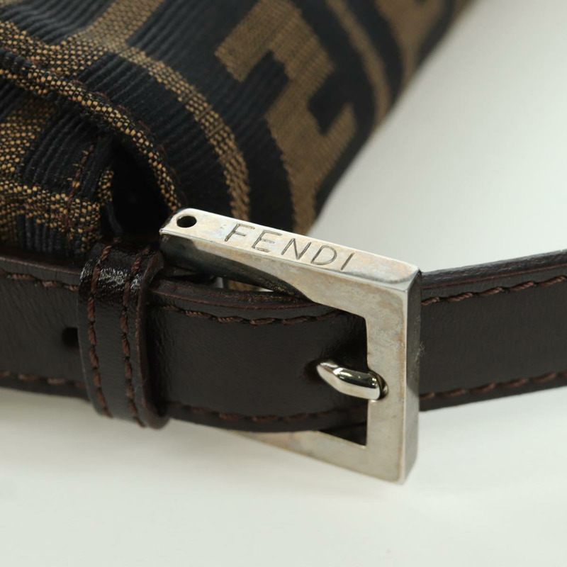 【日本直送】FENDI Zucca帆布Mamma Baguette單肩包 黑色棕色 正品 mr2260SAV-7