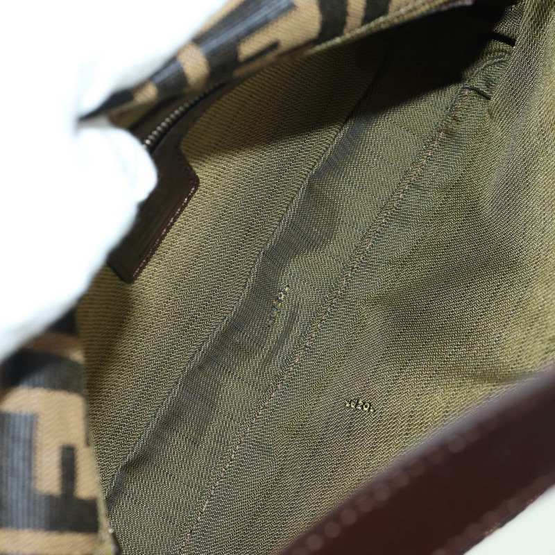【日本直送】FENDI Zucca帆布Mamma Baguette單肩包 黑色棕色 正品 mr2260SAV-9
