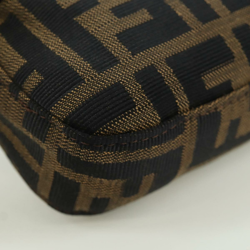 【日本直送】FENDI Zucca帆布Mamma Baguette單肩包 黑色棕色 正品 mr2260SAV-14