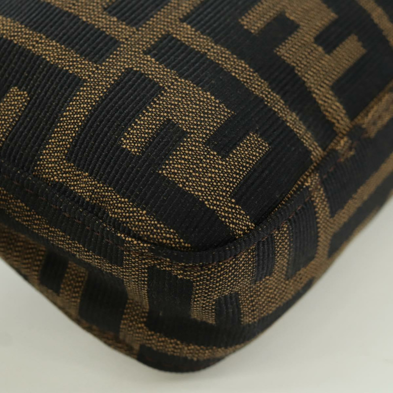 【日本直送】FENDI Zucca帆布Mamma Baguette單肩包 黑色棕色 正品 mr2260SAV-16