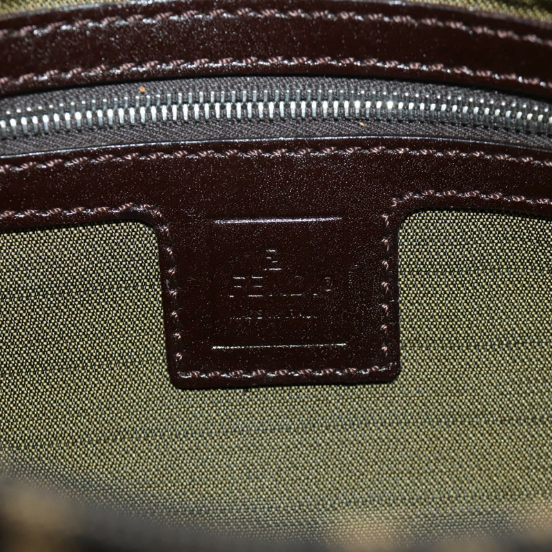 【日本直送】FENDI Zucca帆布Mamma Baguette單肩包 黑色棕色 正品 mr2260SAV-20